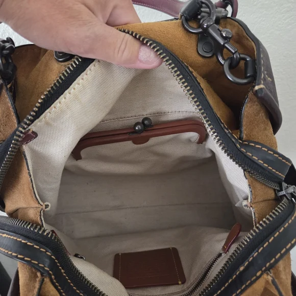 Coach Rogye 1941 Exc Condition Elegant Burgundy Leather Handbag Oxblood Color - Picture 5 of 7